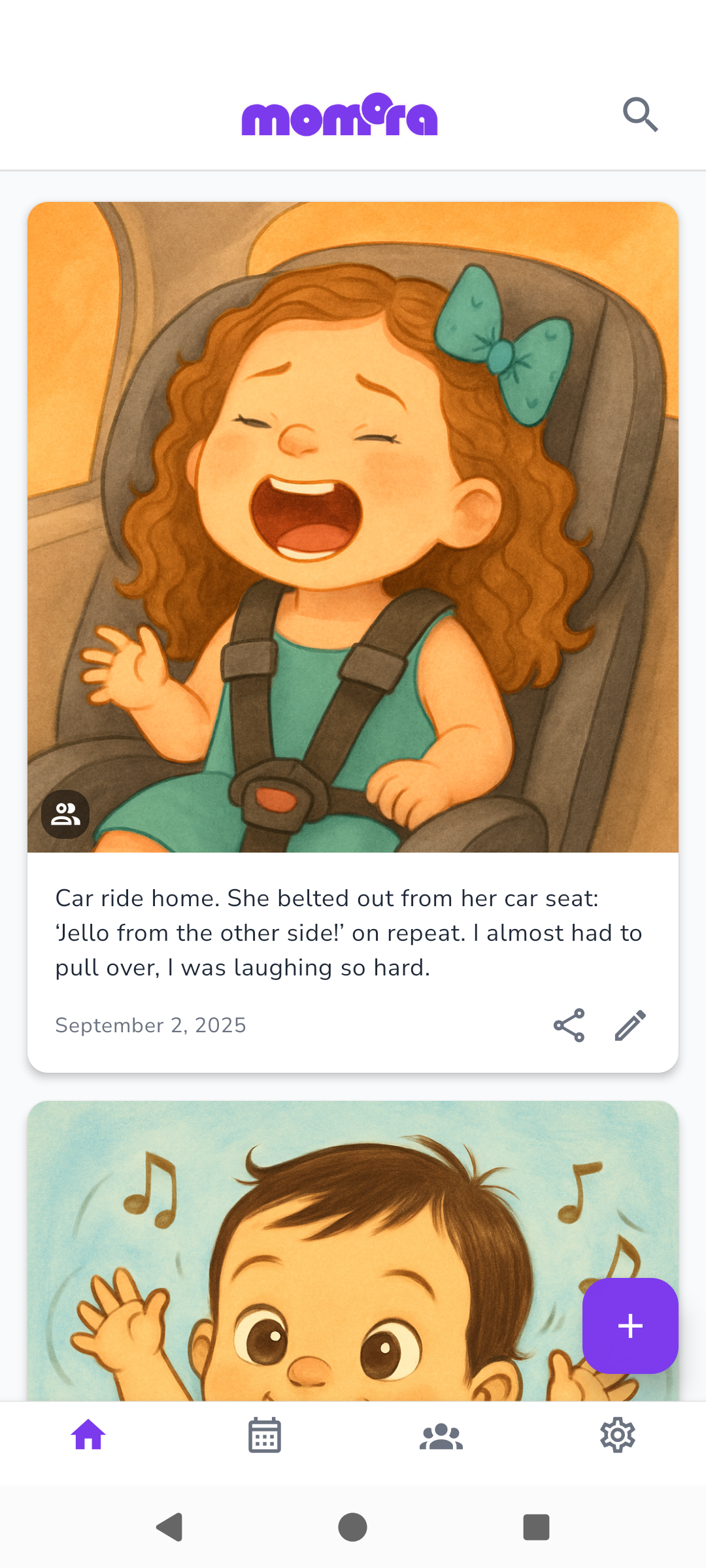 Momora app interface